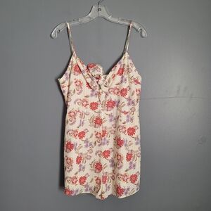 Sadie & Sage Floral Print Sleeveless Rompers With Adjustable Straps. Size L